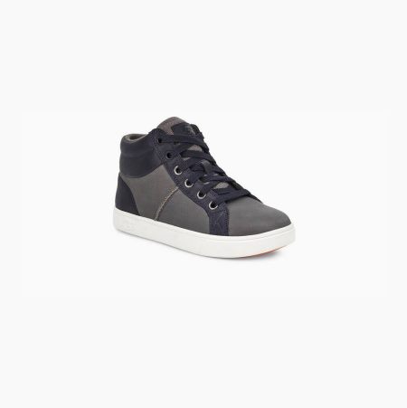 UGG Boscoe Leather Deep Grey Sneakers for Kids (BNDI79205)